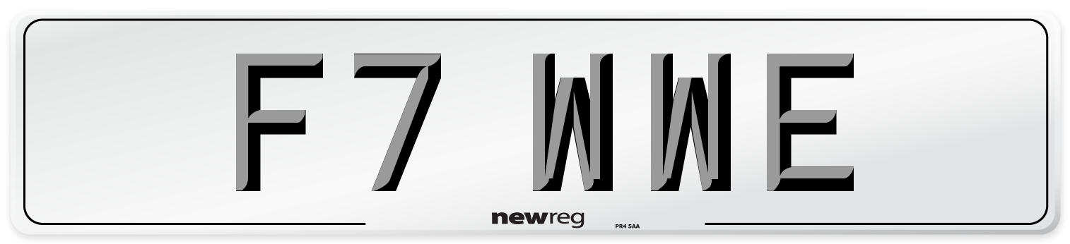 F7 WWE Number Plate from New Reg